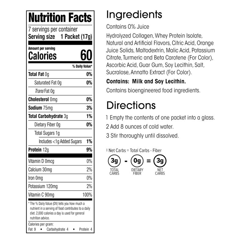 WonderSlim Protein Fruit Drink, Tangy Orange, No Fat, Gluten Free, Keto Friendly & Low Carb (7ct) - Image 4
